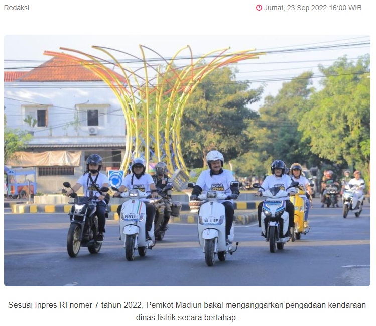 Ikuti Arahan Presiden, Pemkot Madiun Bakal Gunakan Kendaraan Dinas Listrik
