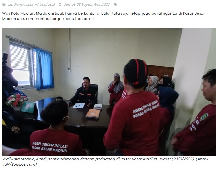 Ngantor di Pasar Besar, Begini Cara Wali Kota Madiun Tekan Angka Inflasi
