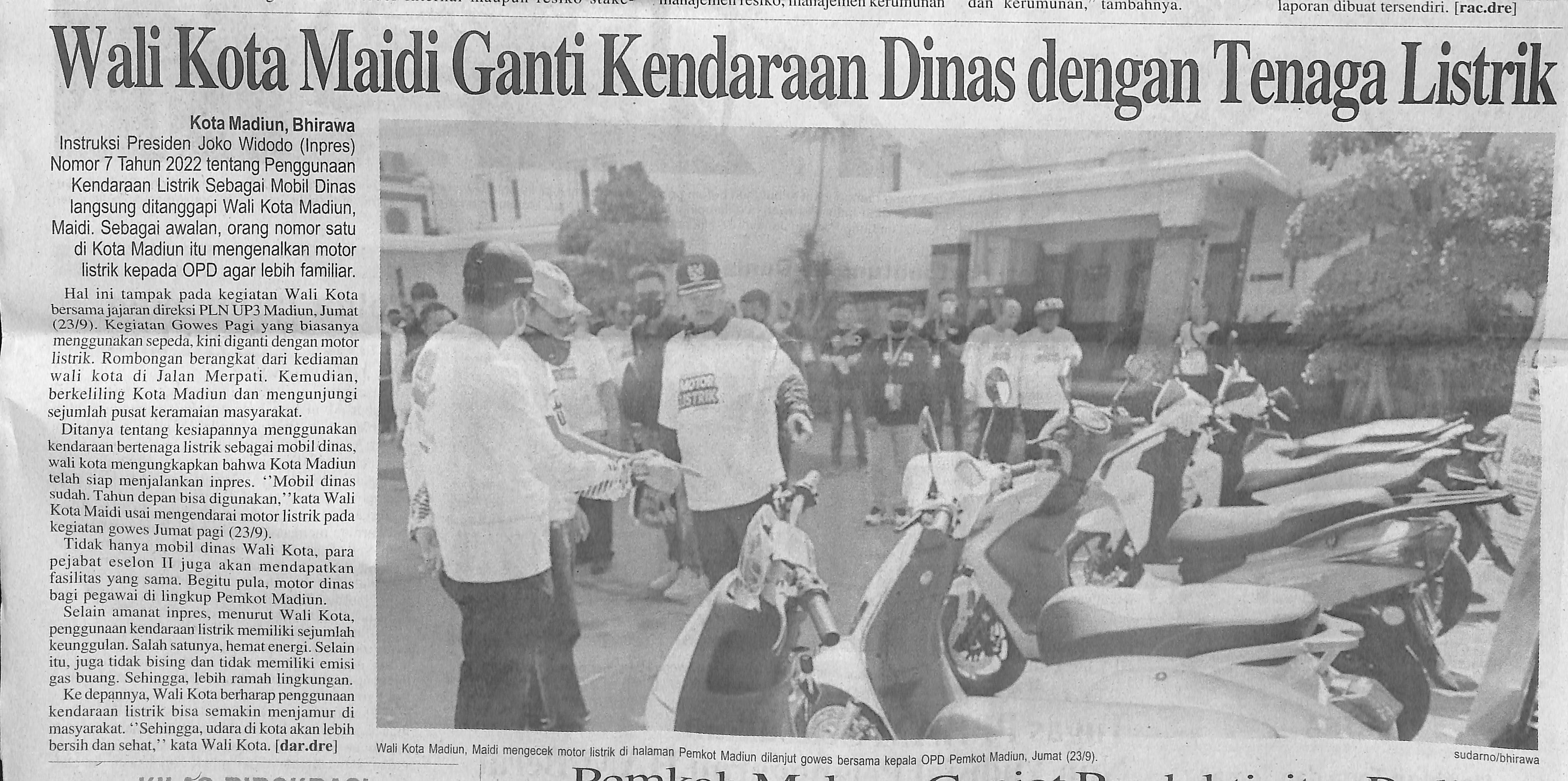 Walikota Maidi Ganti Kendaraan Dinas Dengan Tenaga Listrik
