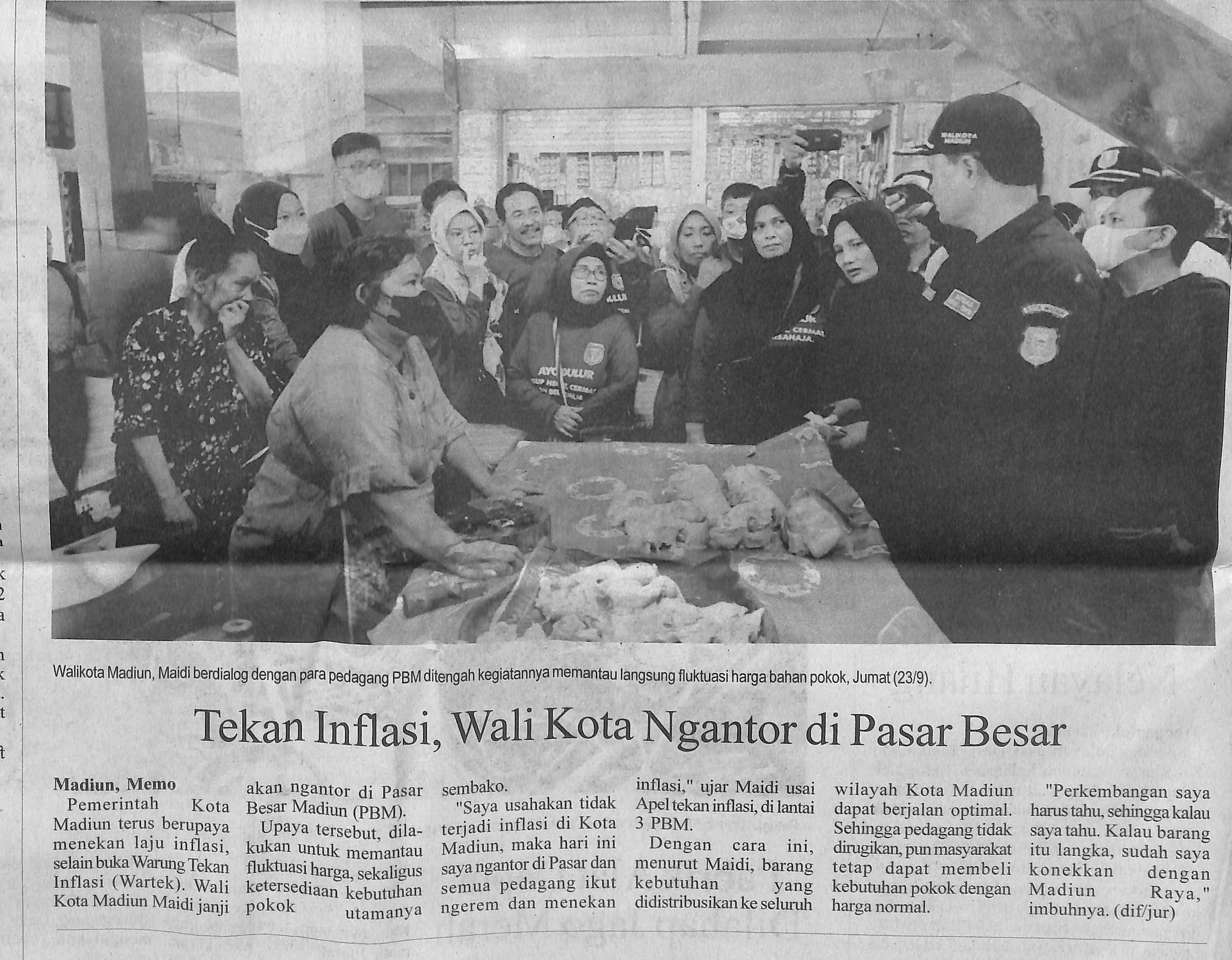 Tekan Inflasi, Walikota Ngantor di Pasar Besar
