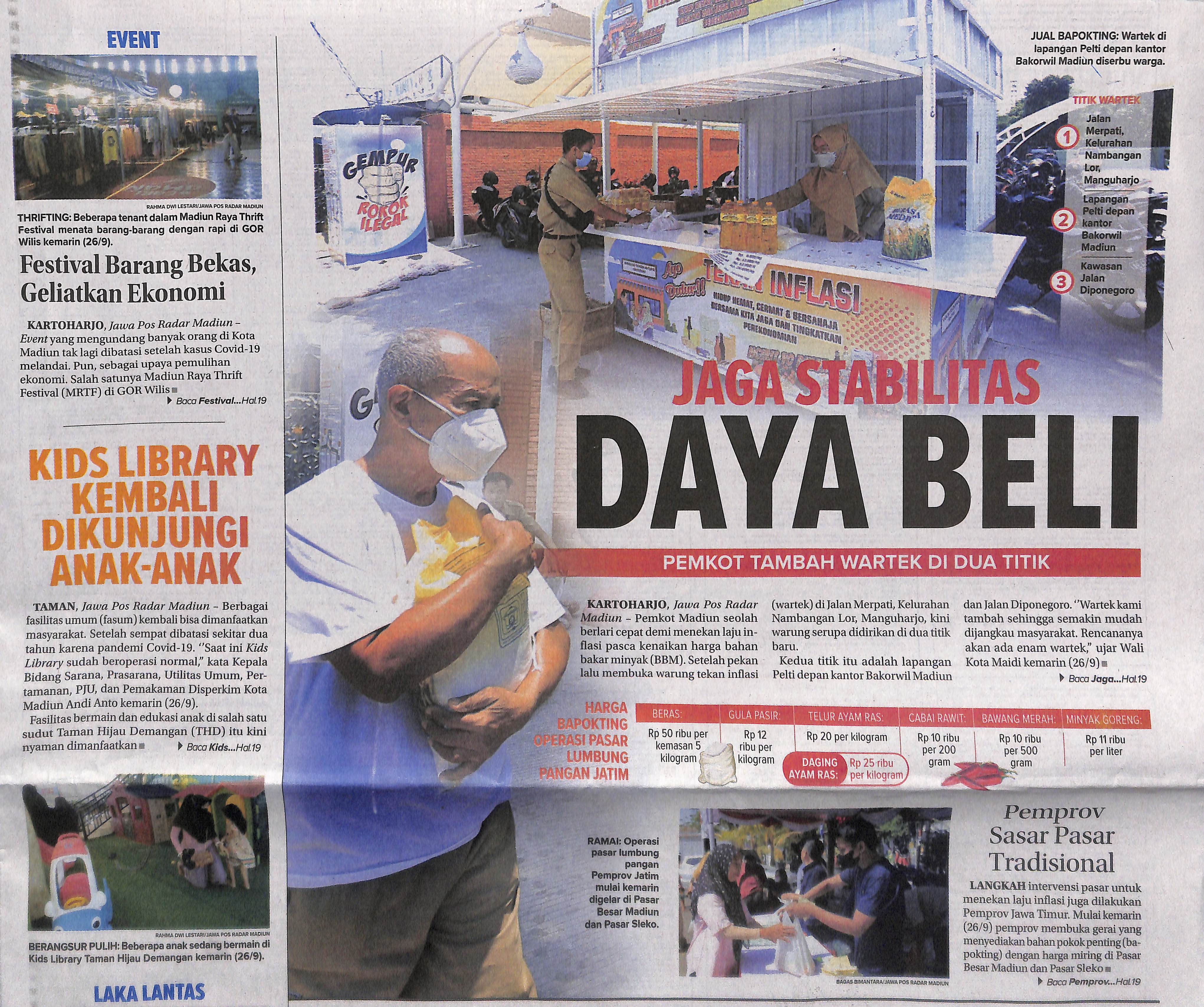 Jaga Stabilitas Daya Beli, Pemkot Tambah Wartek Di Dua Titik