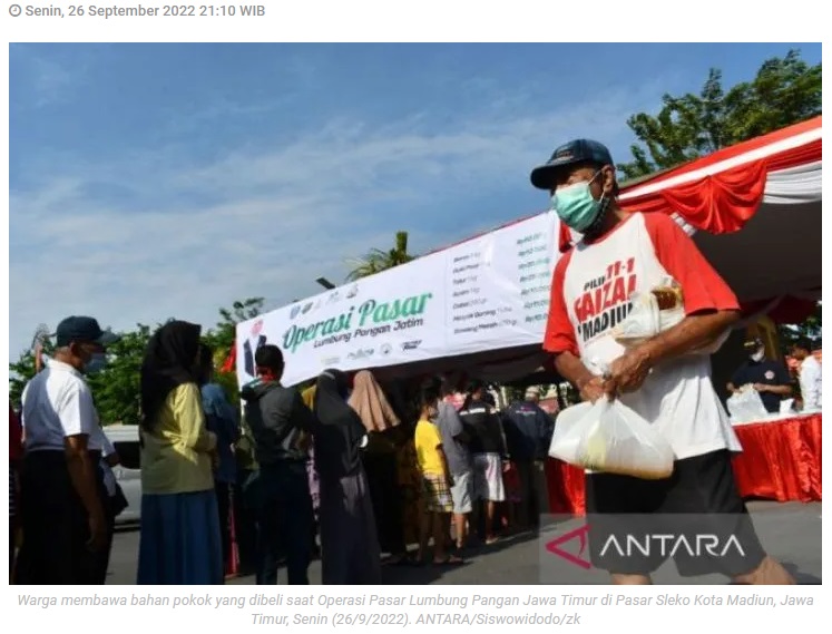 Operasi Pasar Lumbung Pangan Jatim menyasar dua lokasi di Kota Madiun