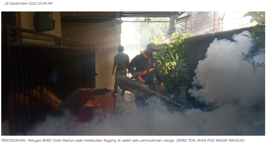 Cegah DBD, BPBD-Dinkes Kota Madiun Intens Lakukan Fogging