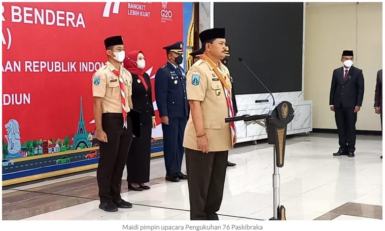 Wali Kota Madiun Kukuhkan 76 Anggota Paskibraka 2022
