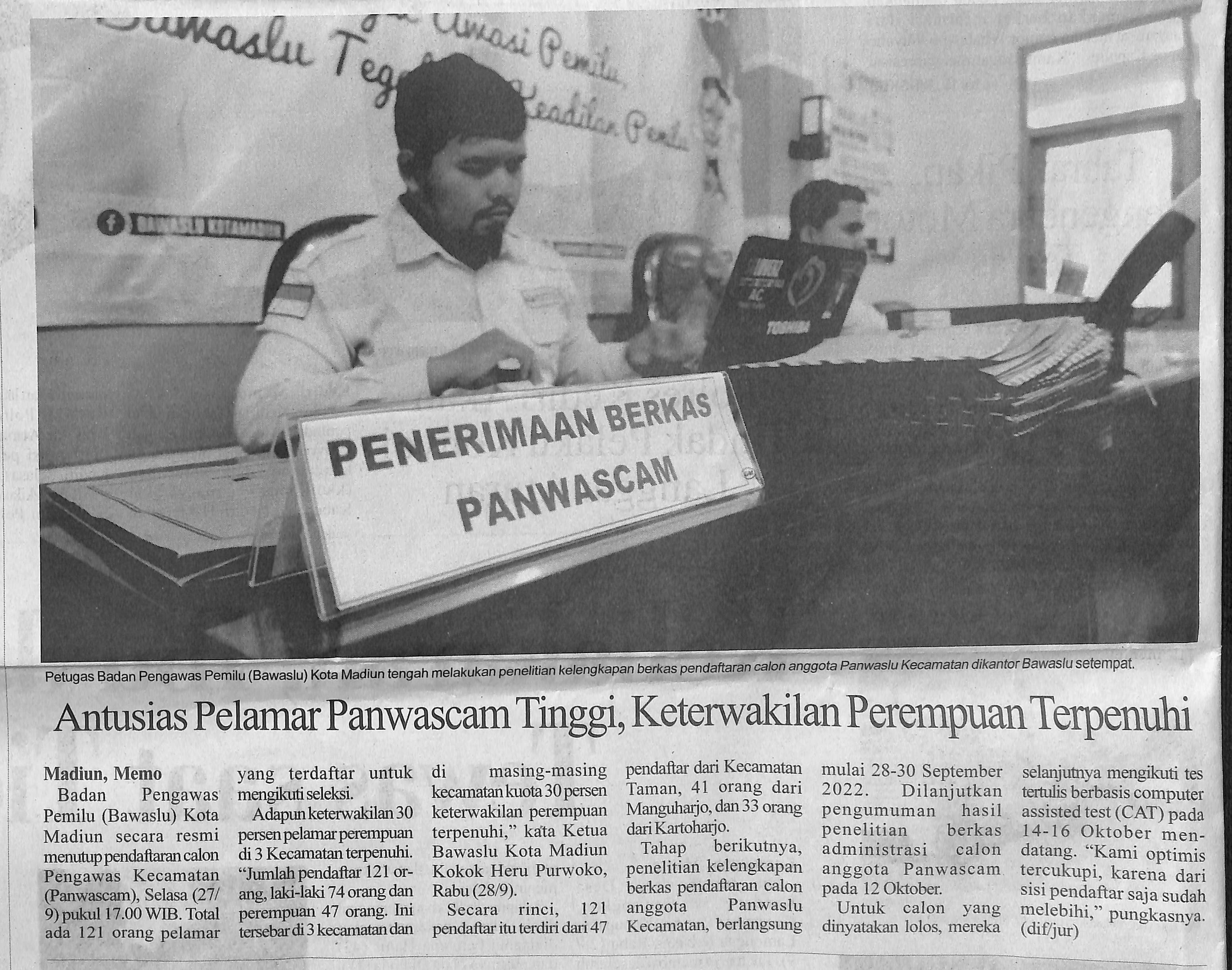 Antusias Pelamar Panwascam Tinggi, Keterwakilan Perempuan Terpenuhi