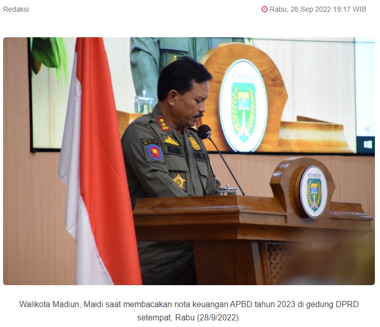 Pemkot Madiun Proyeksikan PAD 2023 Naik 4,91 Persen