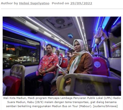 Program Wali Kota Madiun Menyapa Tersaji Sambil Berkeliling dengan Bus Wisata