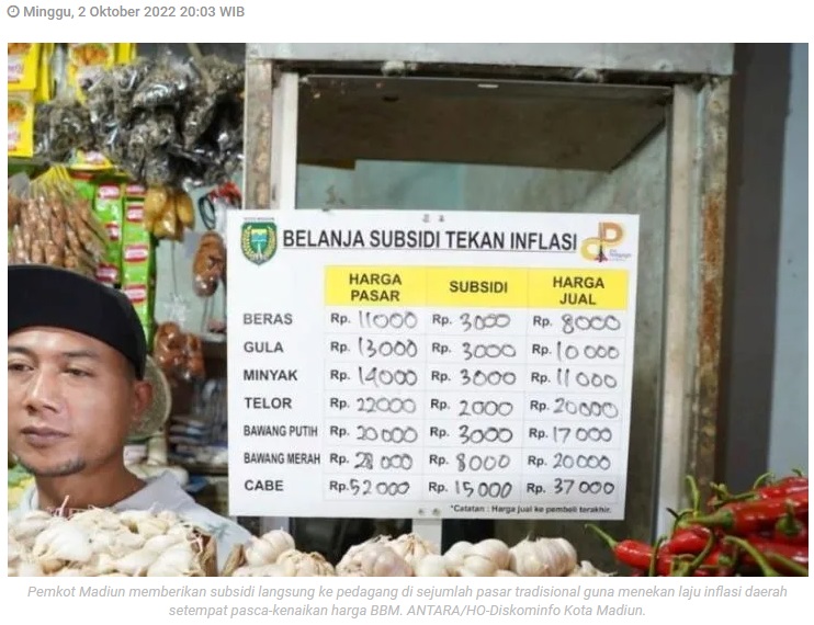 Pemkot Madiun alokasikan Rp8,6 miliar subsidi pedagang pasar tradisional