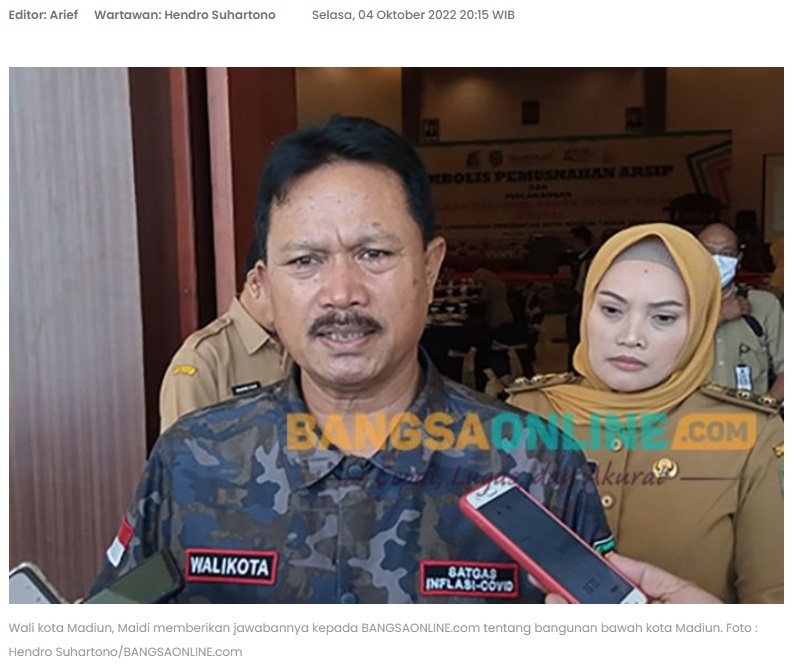 Wali Kota Madiun Segera Garap Wisata Bawah Tanah Peninggalan Belanda
