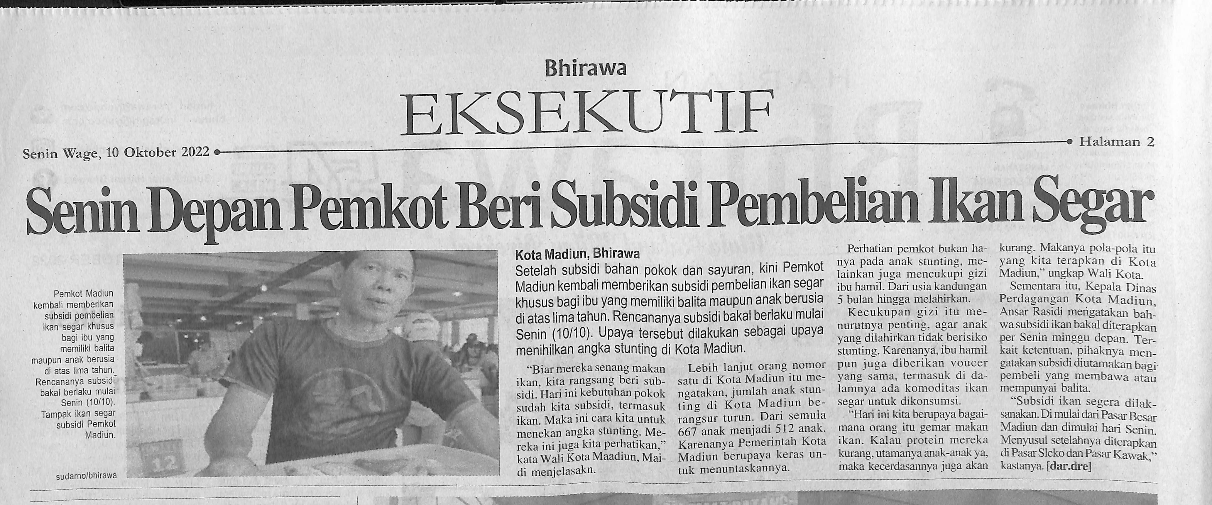 Senin Depan Pemkot Beri Subsidi Pembelian Ikan Segar