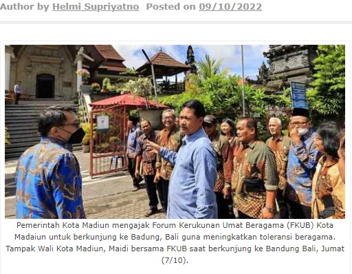 Wali Kota Madiun Ajak FKUB Kunjungi Komplek Peribadatan Puja Mandala