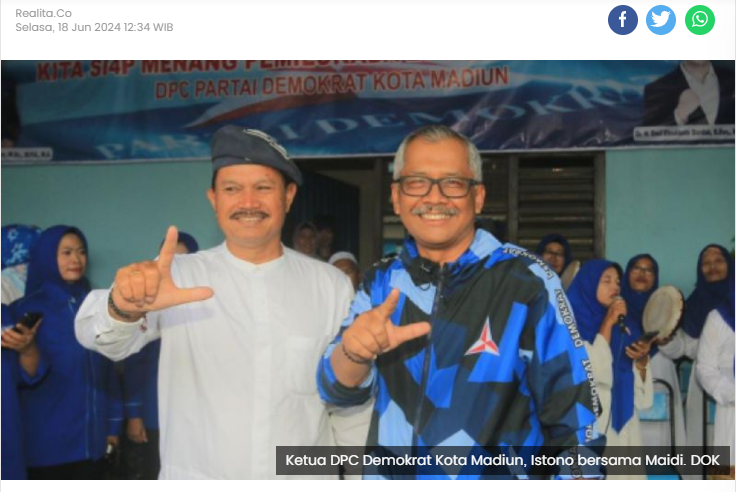 Siapapun Pilihan Bacawawali, Demokrat Kota Madiun Komitmen Bersama Maidi