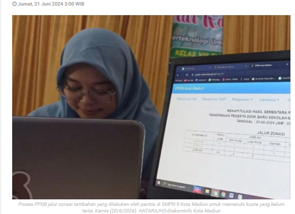 Dispendik Kota Madiun buka PPDB jalur zonasi tambahan