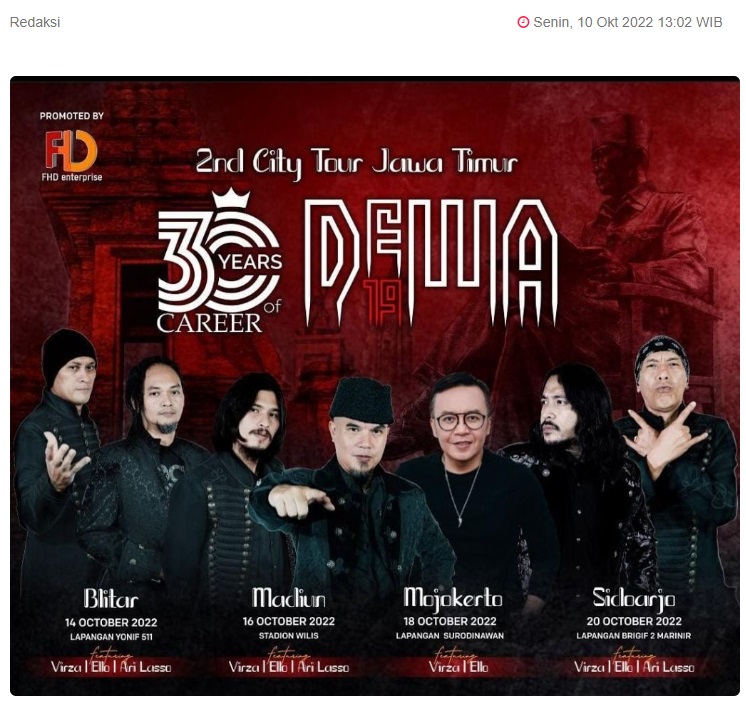 Konser Dewa 19 di Madiun Ditunda