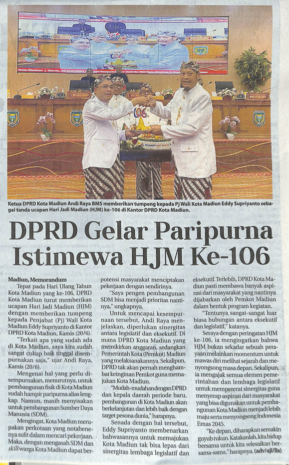 DPRD Gelar Paripurna Istimewa HJM Ke-106