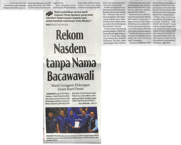 Rekom NasDem tanpa Nama Bacawawali