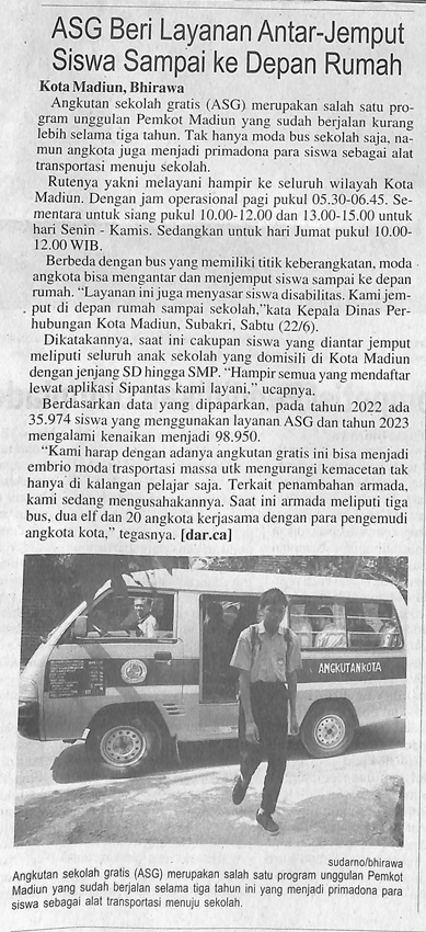 ASG Beri Layanan Antar-Jemput Siswa Sampai ke Depan Rumah