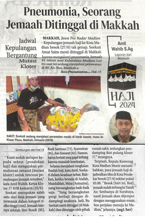 Pneumonia, Seorang Jemaah Ditinggal di Makkah