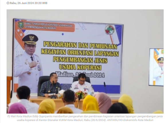 Disnaker Kota Madiun fasilitasi pembinaan puluhan koperasi