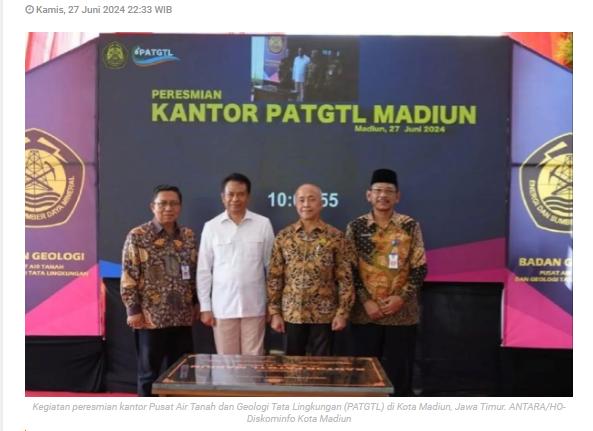Kementerian ESDM hadirkan layanan Kantor Geologi Tata Lingkungan di Madiun