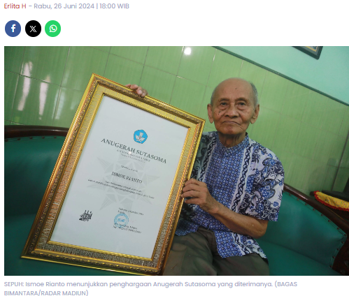 Dibantu Istri dan Cucu, Sastrawan Jawa dari Madiun Ini Terus Eksis Lahirkan Karya