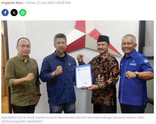 Demokrat Kenalkan Jargon Madiun Mapan, Usung Maidi-Bagus Panuntun di Pilkada 2024