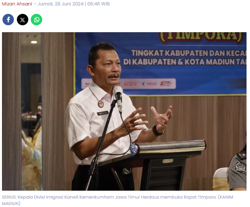 Sinergi Antar Instansi, Timpora Kanim Madiun Fokus Tingkatkan Pengawasan Orang Asing