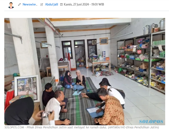 Kematian Siswa SMAN 3 Madiun Dinilai Janggal, Ini Penjelasan Disdik Jatim