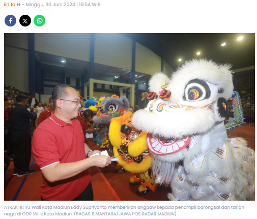 GOR Wilis Kota Madiun Sesak Barongsai dan Tarian Naga, Ajang Perlombaan Budaya Sekaligus Olahraga