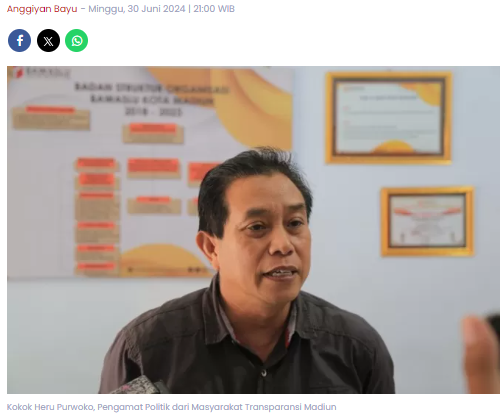 Menebak Penantang Maidi di Pilkada Kota Madiun, Pengamat Meyakini Muncul Bacawali Lain