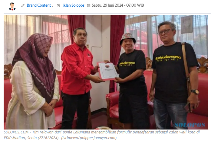 Dua Parpol Disebut-sebut Siap Dukung Bonie Laksmana Maju Pilwalkot Madiun 2024