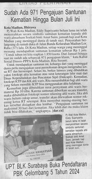 Sudah Ada 971 Pengajuan Santunan Kematian Hingga Bulan Juli ini