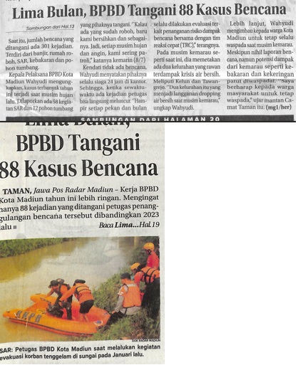 Lima Bulan, BPBD Tangani 88 Kasus Bencana