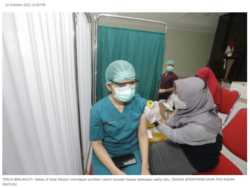 Vaksinasi Booster Kedua Nakes di Kota Madiun Capai 70 Persen