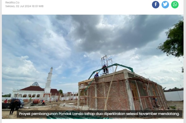 Proyek Pondok Lansia Madiun Tahap II Dimulai, Progressnya Surplus