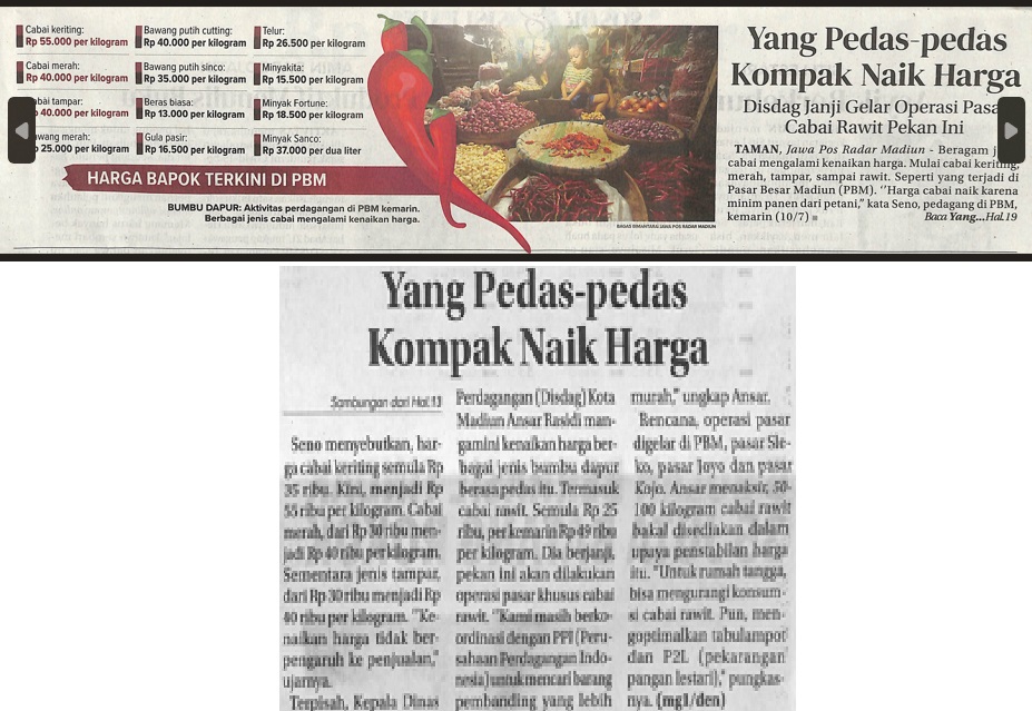 Yang Pedas-pedas Kompak Naik Harga, Disdag Janji Gelar Operasi Pasar Cabai Rawit Pekan Ini