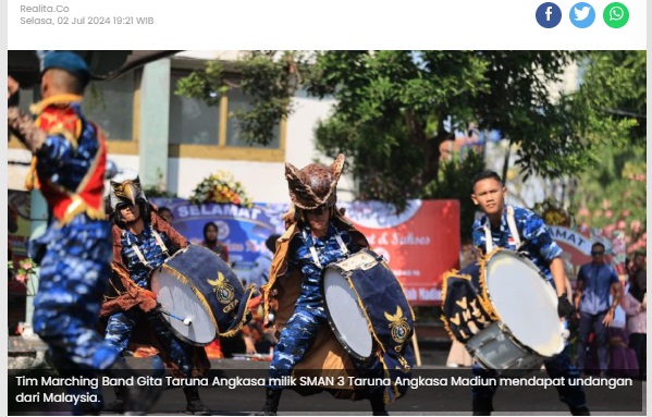 Luar Biasa, Marching Band SMAN 3 Taruna Angkasa Madiun Dilirik Dunia Internasional