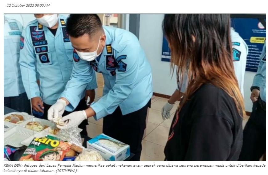 Ayam Geprek Isi Sabu Gagal Diselundupkan Perempuan Muda ke Lapas Pemuda Madiun