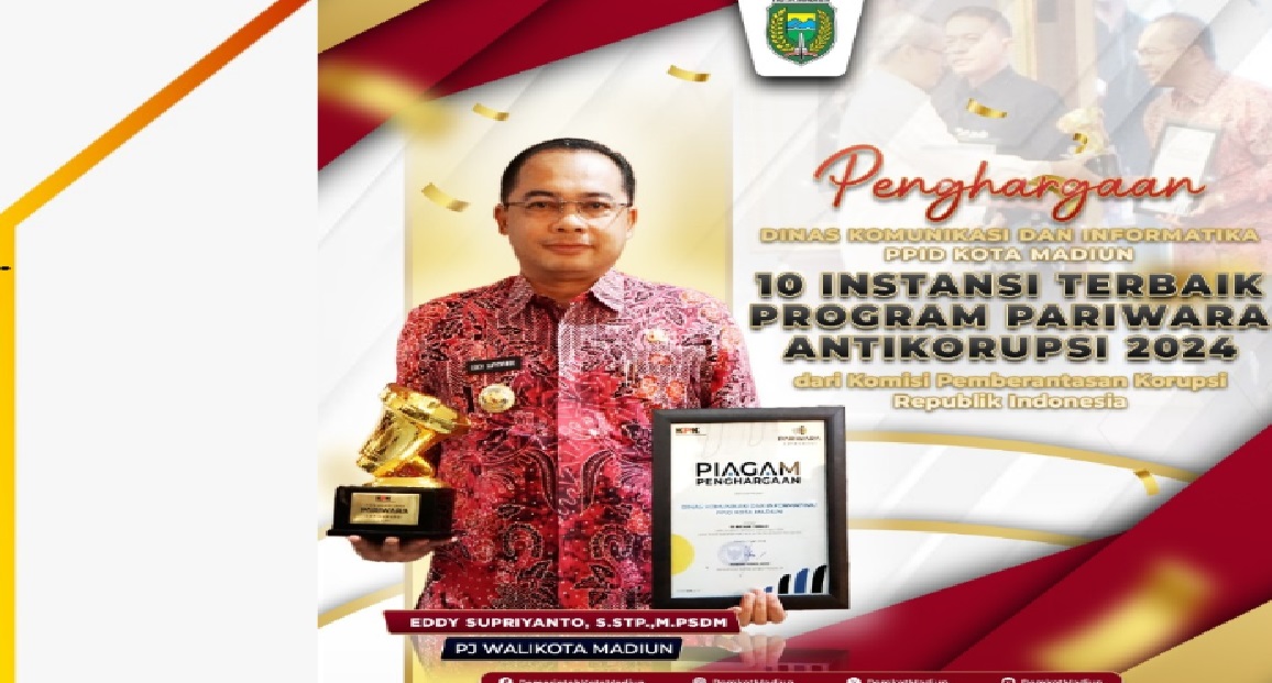 Dinas Kominfo Kota Madiun Raih Penghargaan dari KPK RI