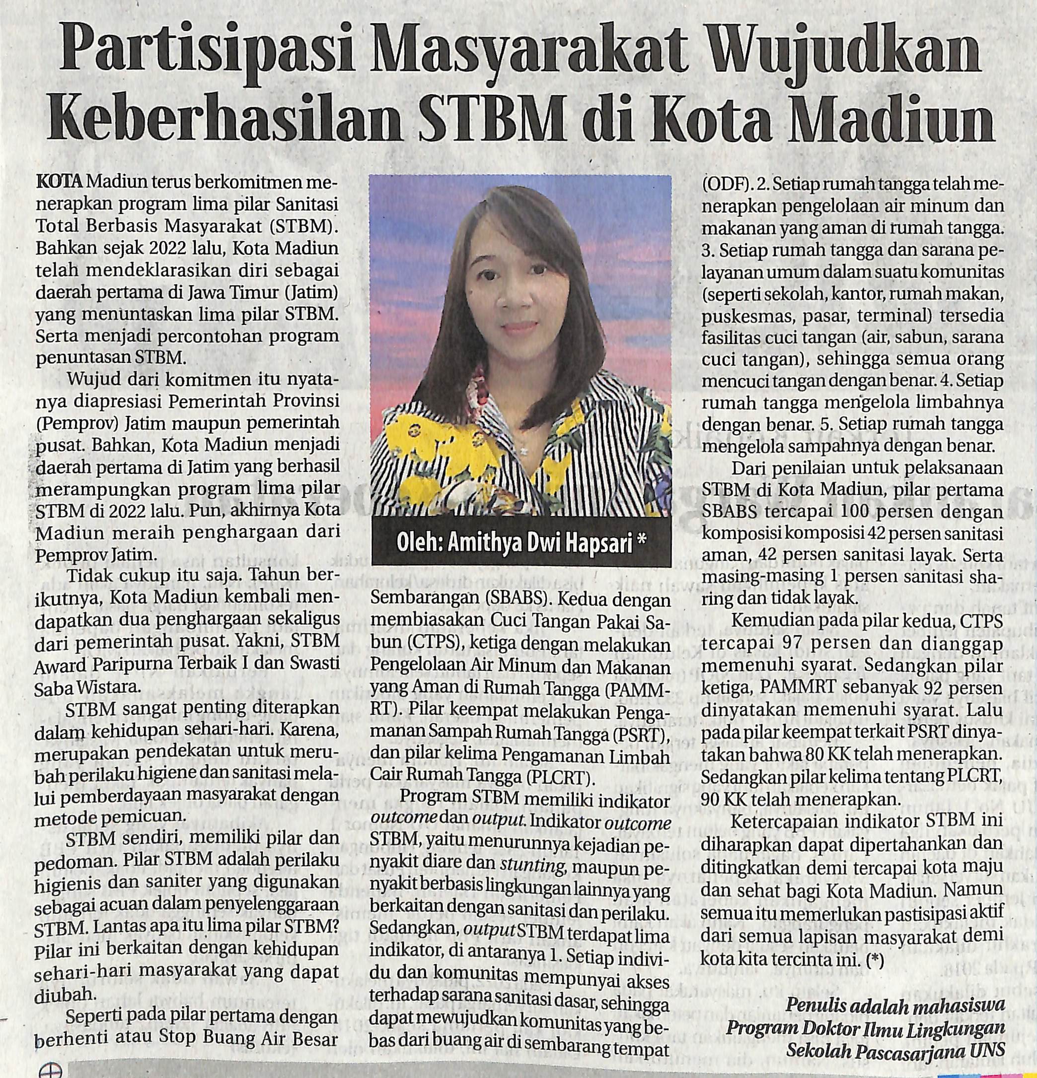 Partisipasi Masyarakat Wujudkan Keberhasilan STBM di Kota Madiun