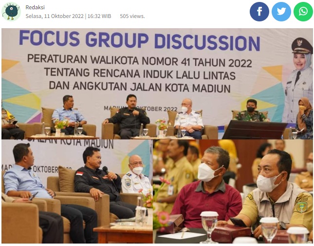 FGD RILLAJ, Walikota Madiun: Akan Dibuat Aplikasi Untuk Memantau Kemacetan