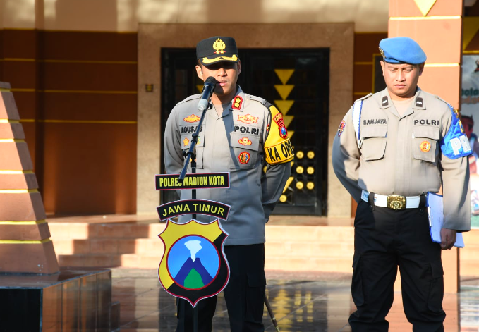 Kapolres Madiun Kota Pimpin Apel Pengamanan Rockamination Festival