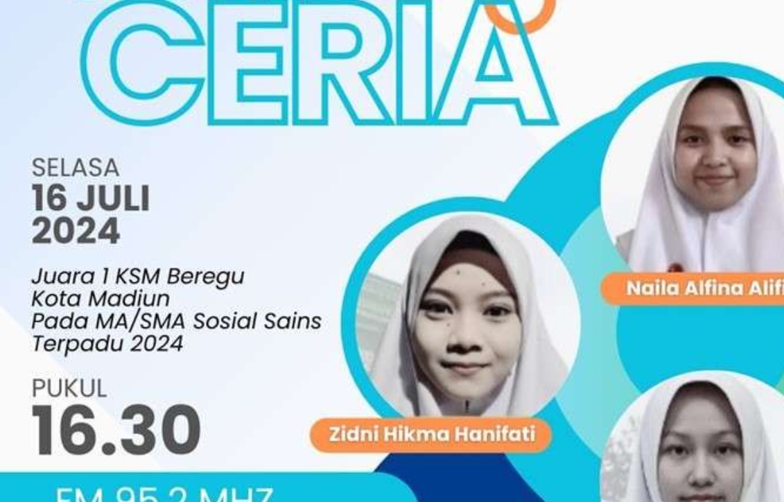 Kereenn, TRIO Siswi MAN 2 Kota Madiun, Sabet Juara 1 KSM Bidang Sosial Sains Terpadu