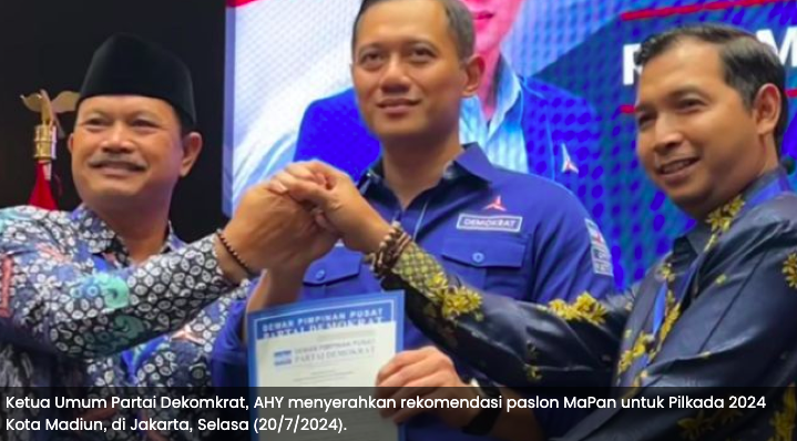 Giliran Demokrat Berikan Rekom Untuk MaPan di Pilkada Kota Madiun