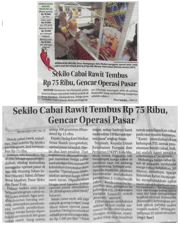 Sekilo Cabai Rawit Tembus Rp 75 Ribu, Gencar Operasi Pasar