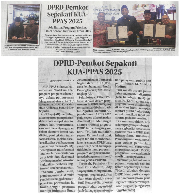 DPRD-Pemkot Sepakati KUA PPAS 2025, Ada Empat Program Prioritas, Linier dengan Indonesia Emas 204