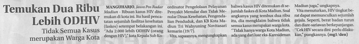Temukan Dua Ribu Lebih ODHIV, Tidak Semua Kasus Merupakan Warga Kota