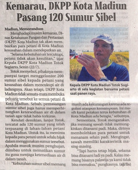 Kemarau DKPP Kota Madiun Pasang 120 Sumur Sibel