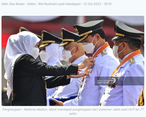 Walikota Madiun Diganjar Penghargaan ASN Achievement Award 2022