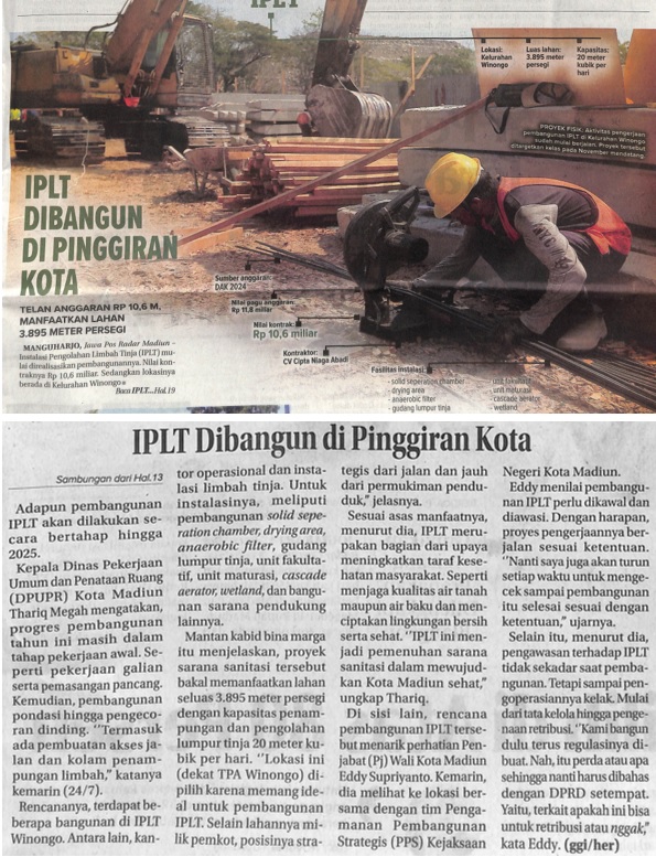 IPLT Dibangun Dipinggiran Kota, Telan Anggaran Rp 10,6 M, Manfaatkan Lahan 3.895 Meter Persegi